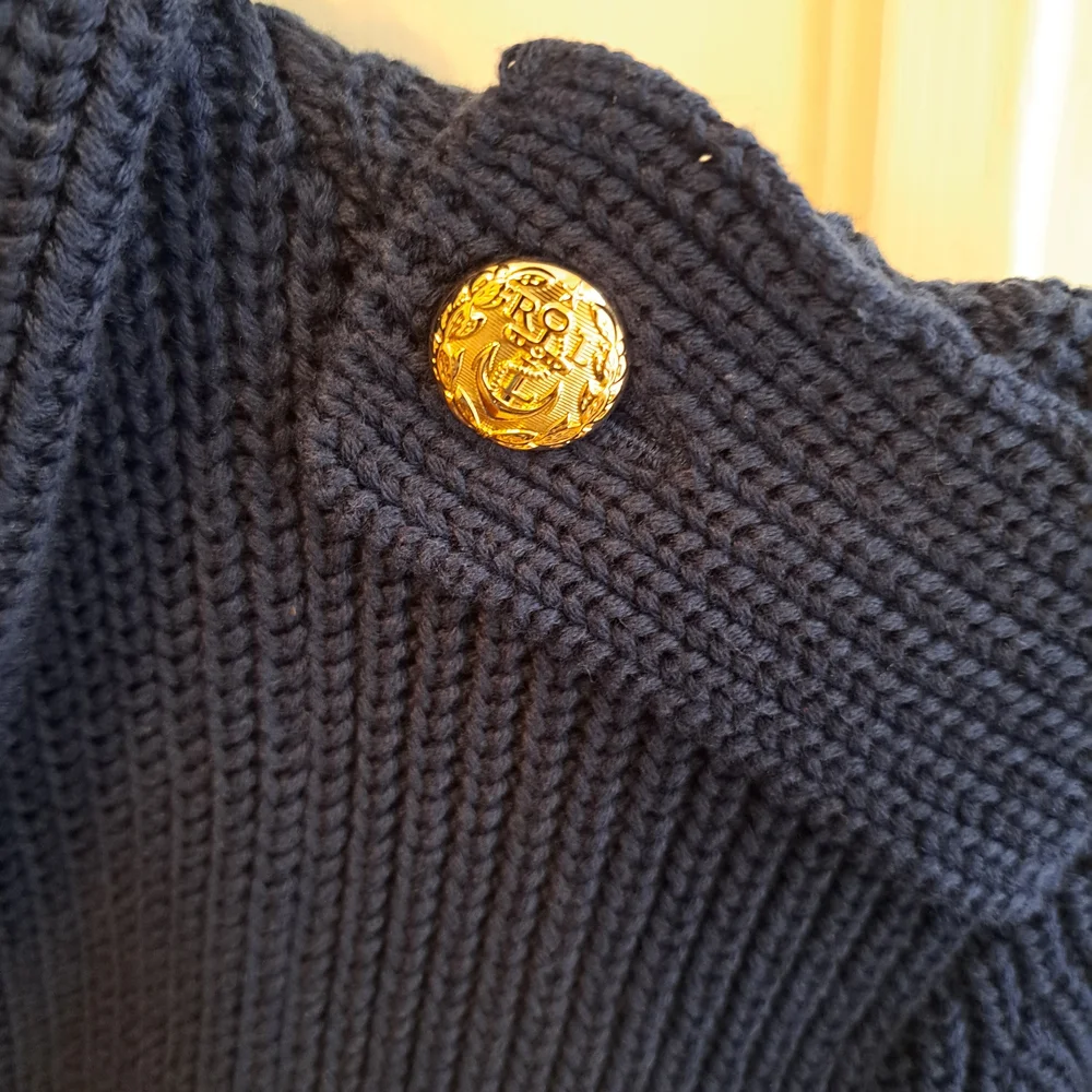 Ralph Lauren Navy Knit Blazer with Gold Accents - Picture 6 of 9